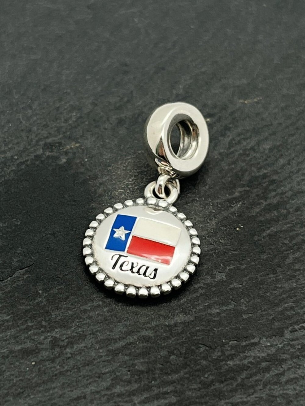 Pandora Texas Flag Charm Pendant Sterling Silver Dangle Charm Jewelry